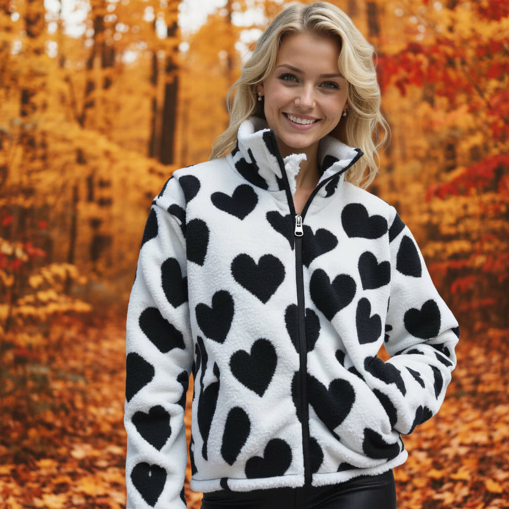 Bellamira™ | Giacca Reversibile Morbida a Cuori