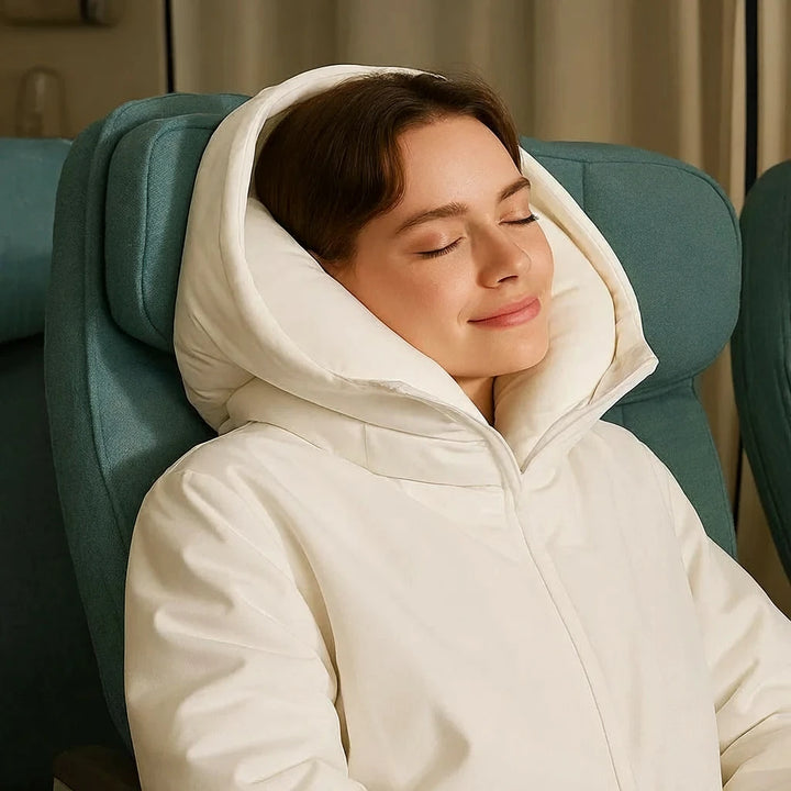 Felpa Unisex con Cappuccio e Cuscino da Viaggio