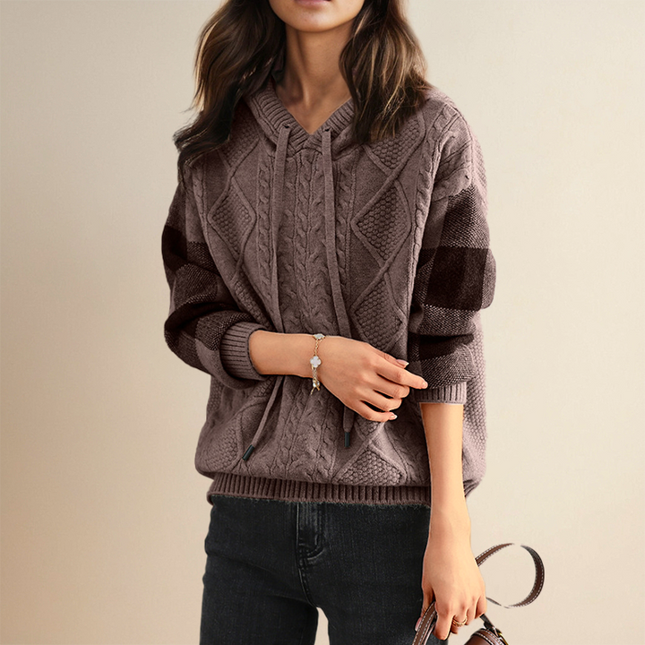 Emilia | Maglione con Cappuccio a Treccia